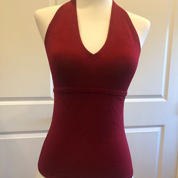 CLUB MONACO red stretchy halter top - Picture 1 of 5